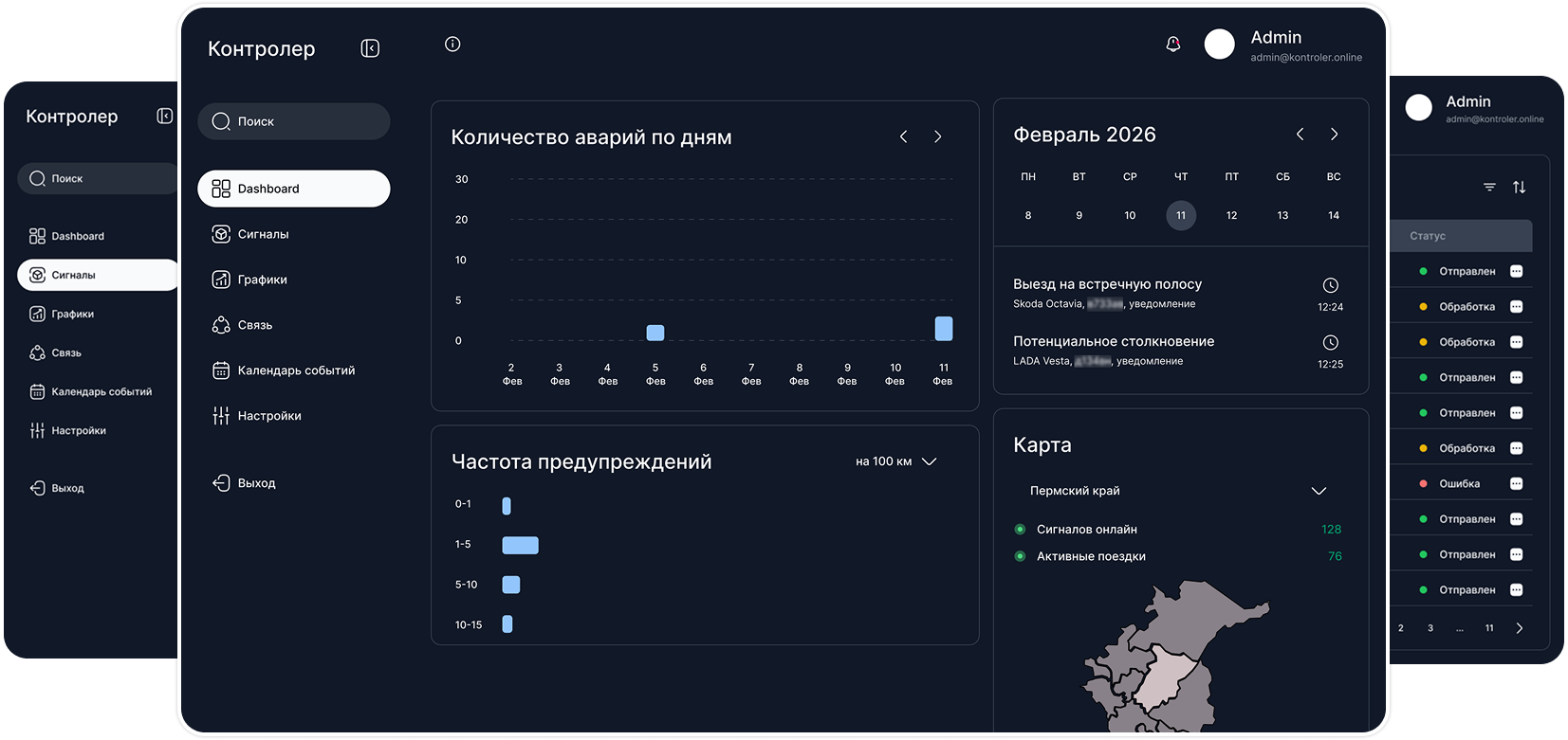 Интерфейс Контролер ADAS DSM